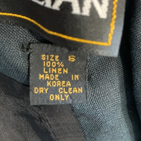 ST. GILLIAN 90’s Black Linen Dress Women's Size 6 Button back - Picture 7 of 7